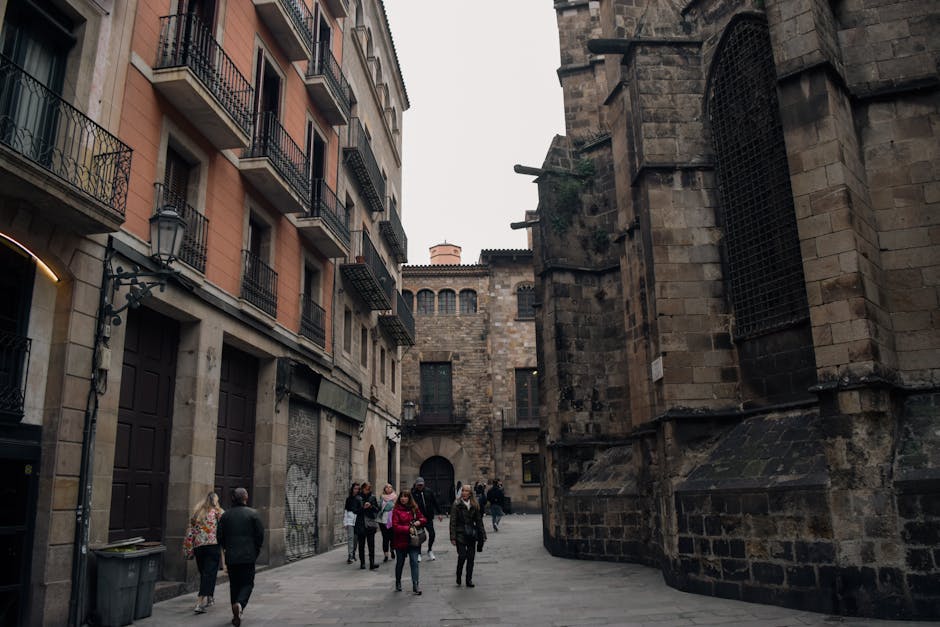 Roman Wall, Gothic Quarter, Barcelona, Spain
