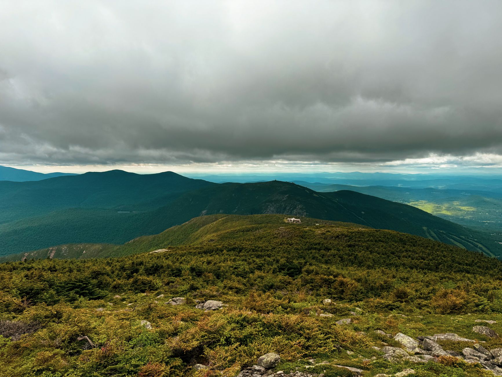 Dramatic stormy sky over rolling hills and forests in the New Jersey Highlands